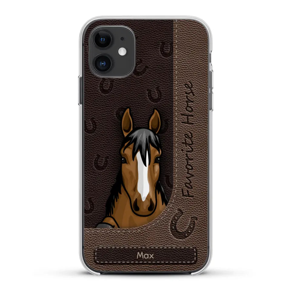 Peeking horses leather Look - Personalised Phone Case