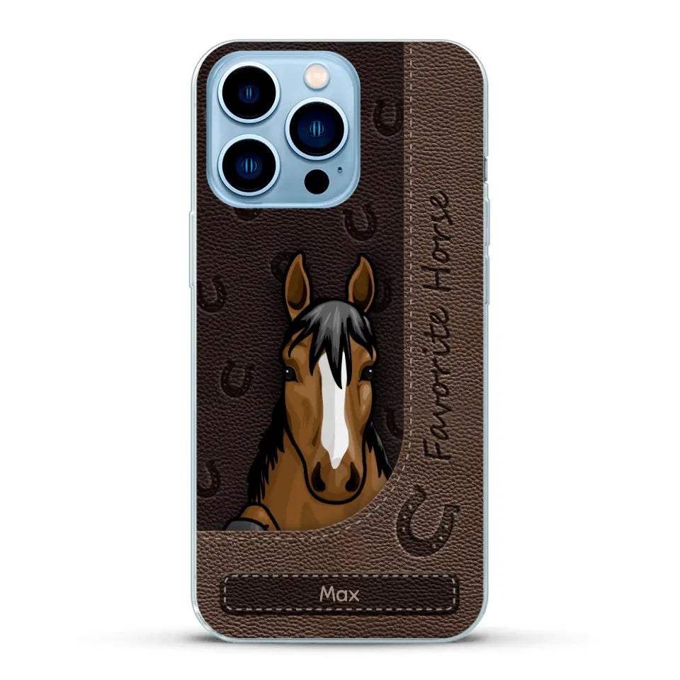 Peeking horses leather Look - Personalised Phone Case