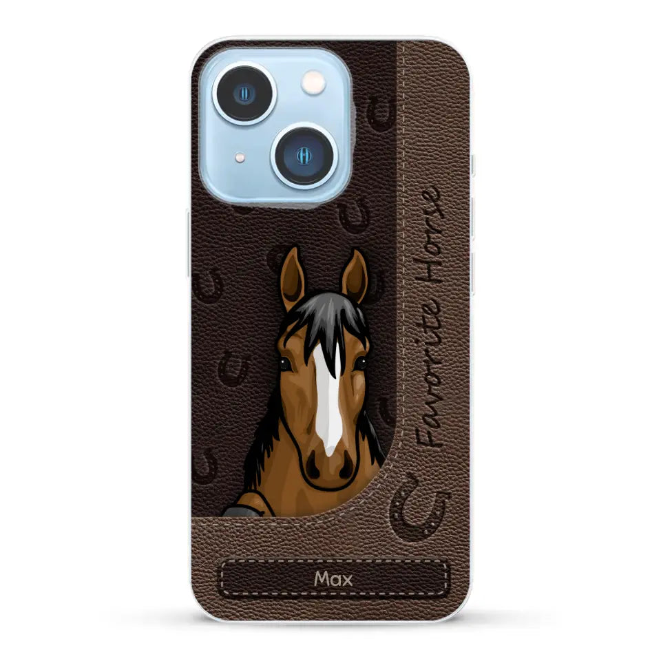 Peeking horses leather Look - Personalised Phone Case