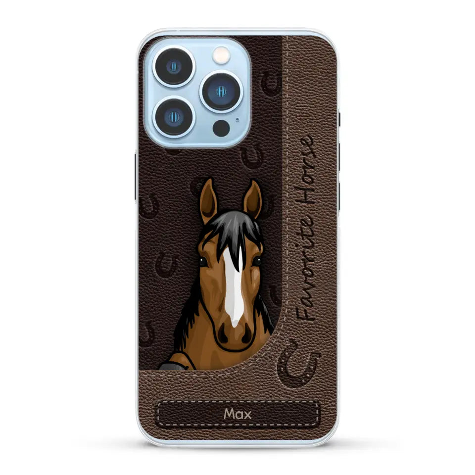 Peeking horses leather Look - Personalised Phone Case