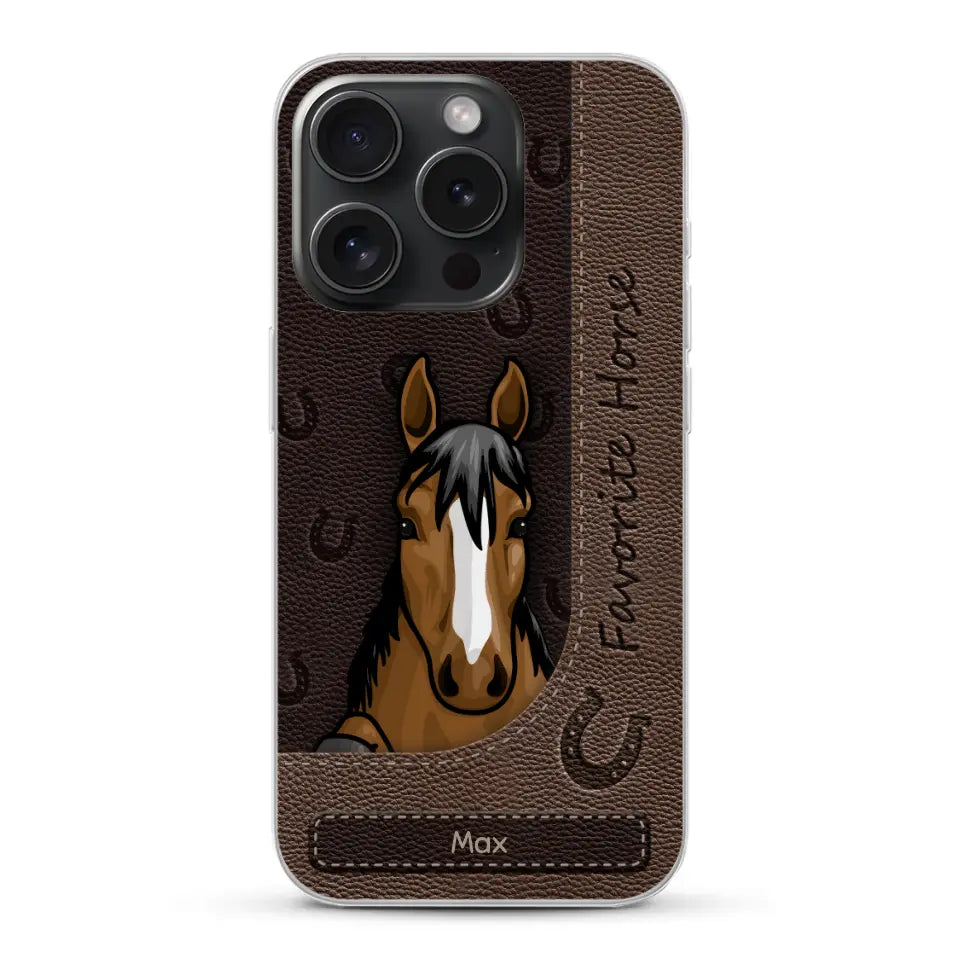 Peeking horses leather Look - Personalised Phone Case