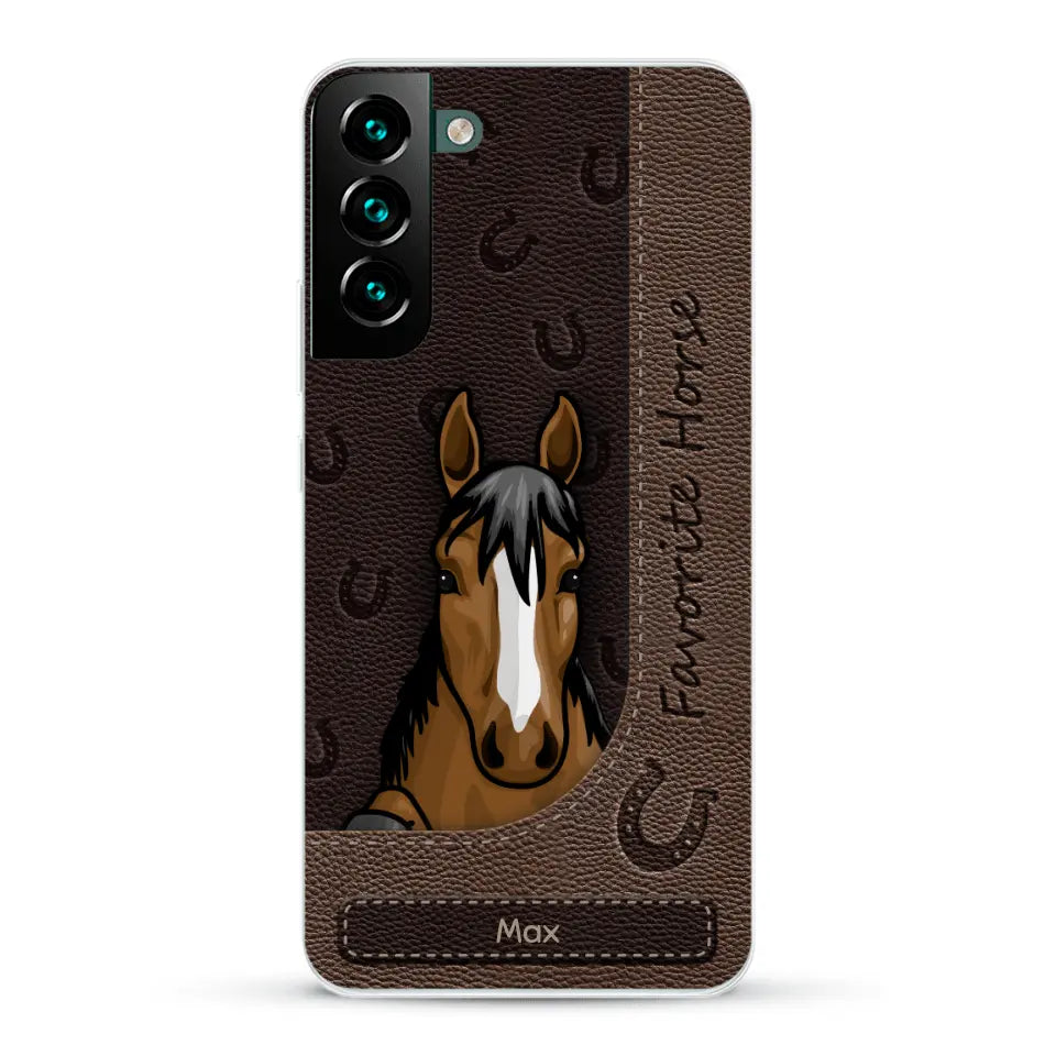 Peeking horses leather Look - Personalised Phone Case