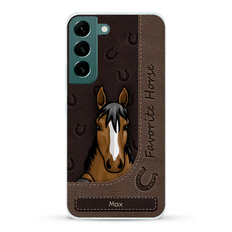 Peeking horses leather Look - Personalised Phone Case