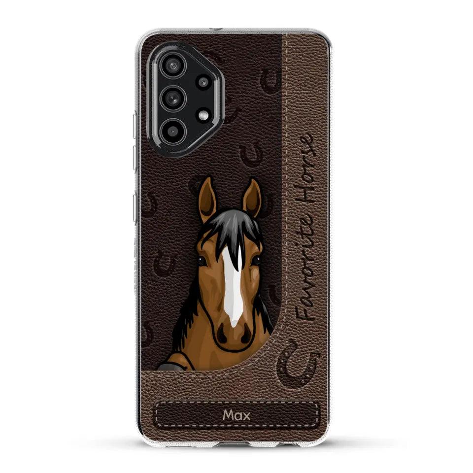 Peeking horses leather Look - Personalised Phone Case