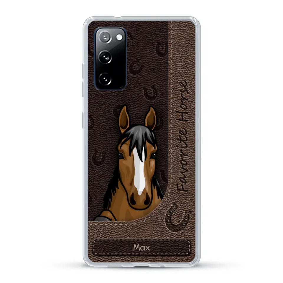 Peeking horses leather Look - Personalised Phone Case