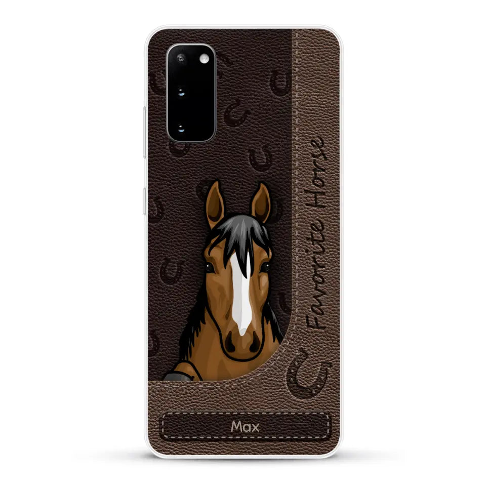 Peeking horses leather Look - Personalised Phone Case