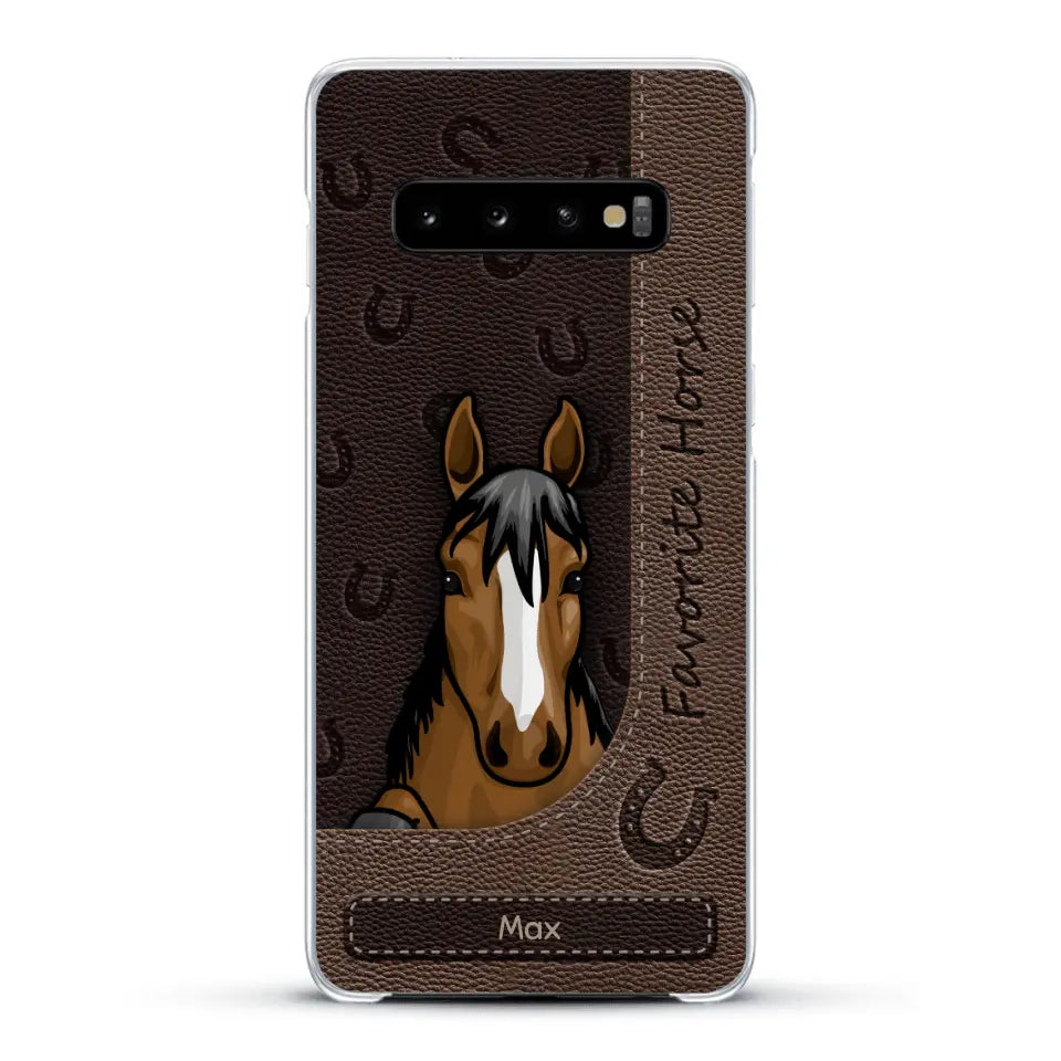 Peeking horses leather Look - Personalised Phone Case