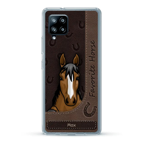 Peeking horses leather Look - Personalised Phone Case - Featured Image