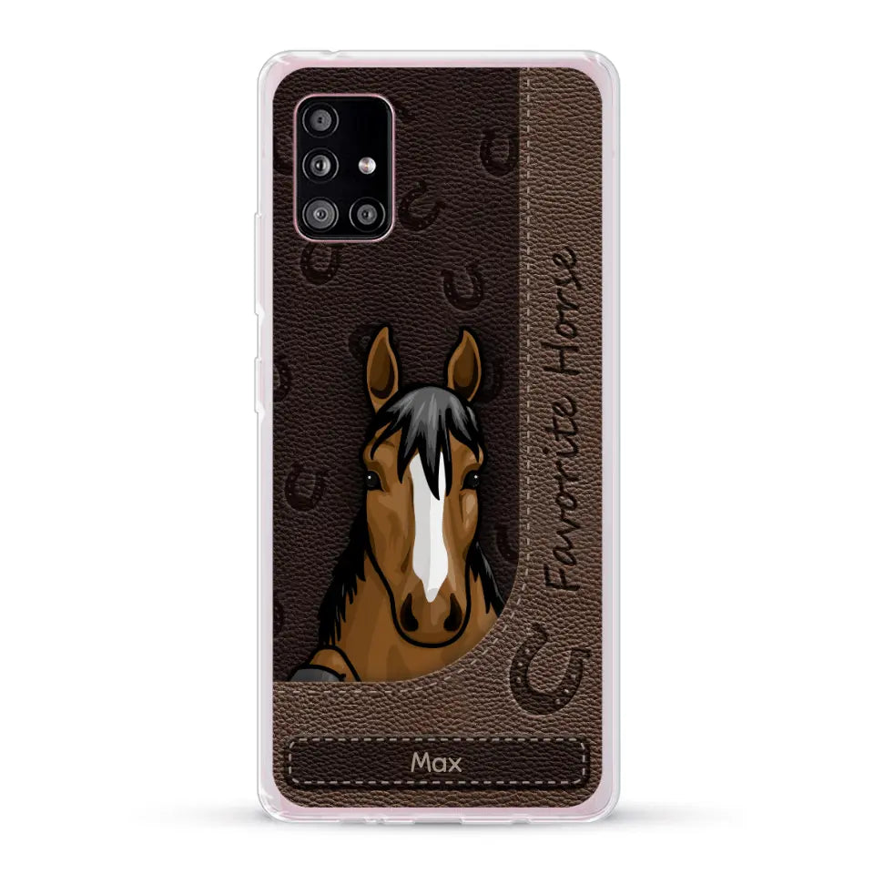 Peeking horses leather Look - Personalised Phone Case