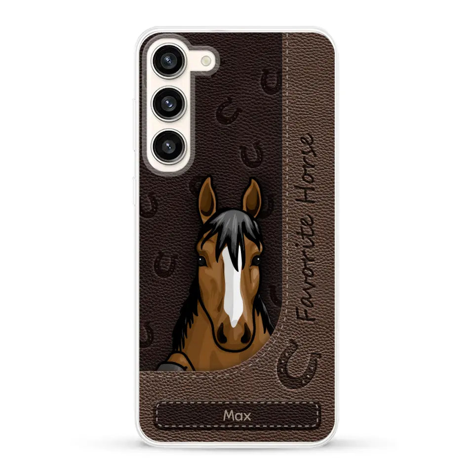 Peeking horses leather Look - Personalised Phone Case