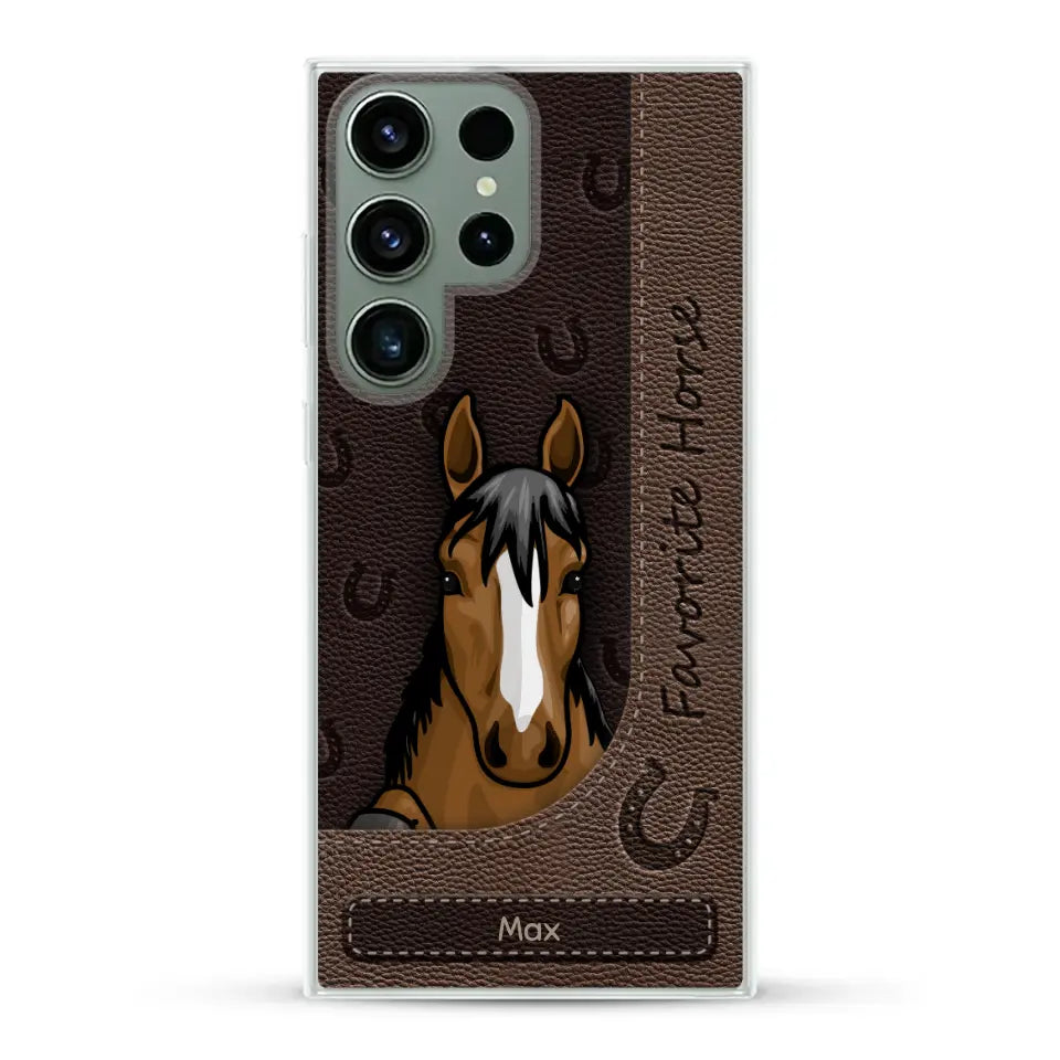 Peeking horses leather Look - Personalised Phone Case