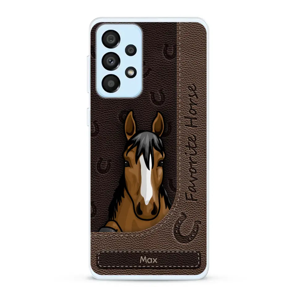 Peeking horses leather Look - Personalised Phone Case