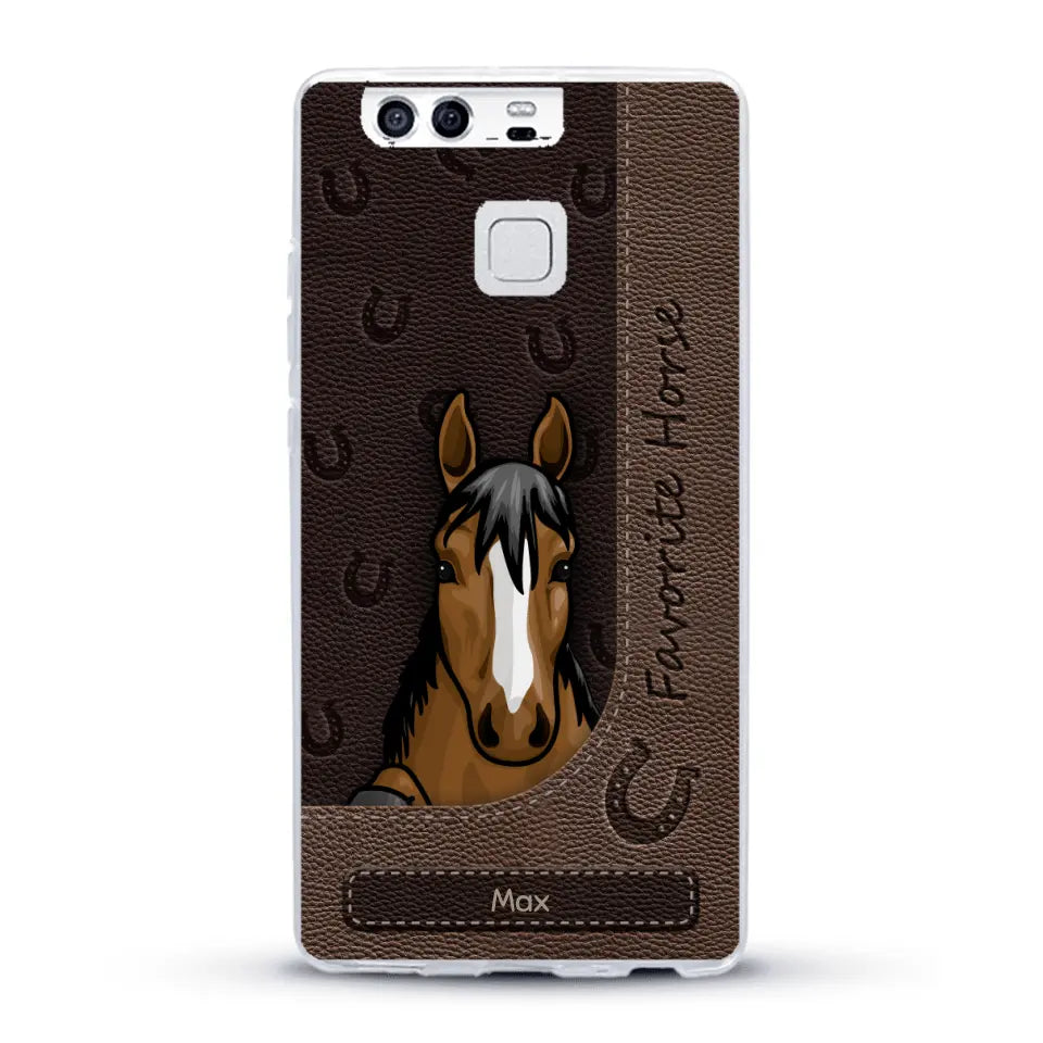 Peeking horses leather Look - Personalised Phone Case