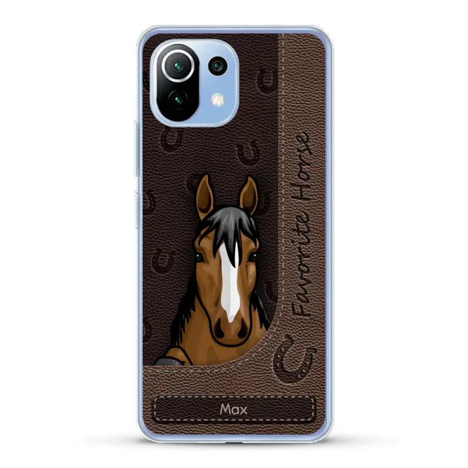 Peeking horses leather Look - Personalised Phone Case