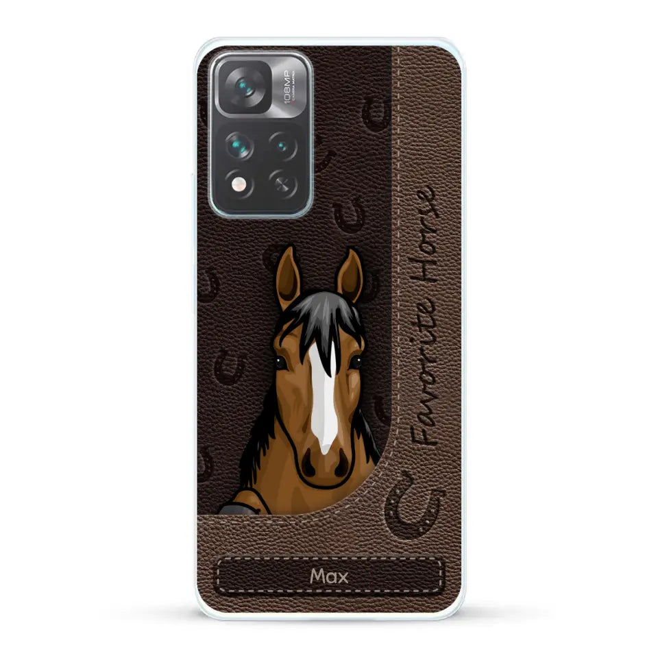 Peeking horses leather Look - Personalised Phone Case