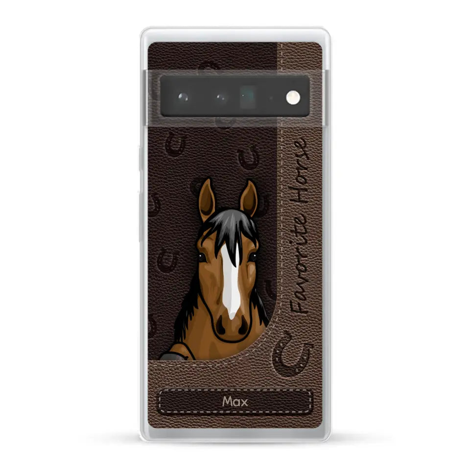 Peeking horses leather Look - Personalised Phone Case