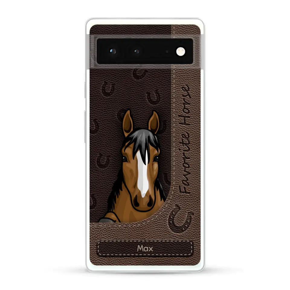 Peeking horses leather Look - Personalised Phone Case