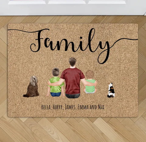 Family Single - Personalised Doormat - Featured Image