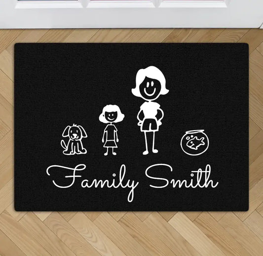 Stick family - Personalised doormat