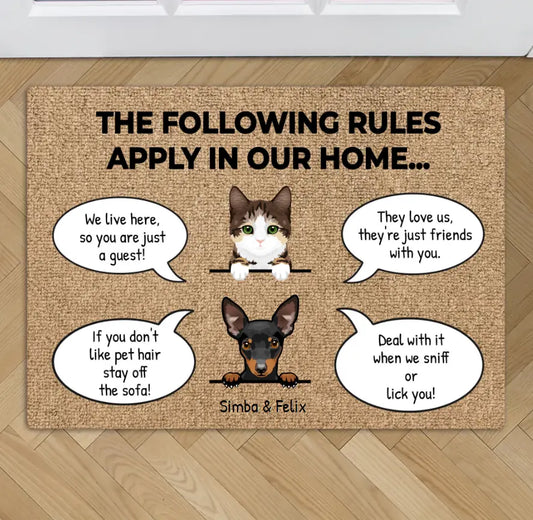 My/our rules - Personalised doormat