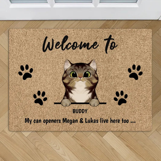 Welcome to curious cats - Personalised doormat