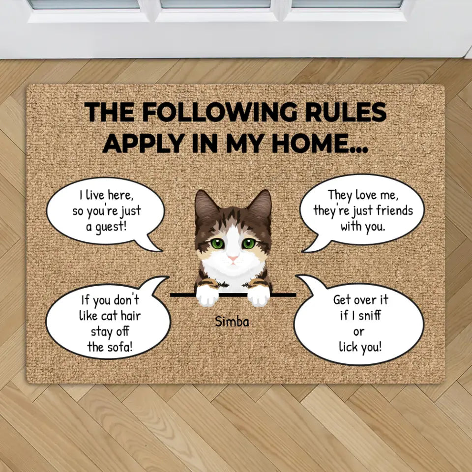 My/our rules - Personalised doormat