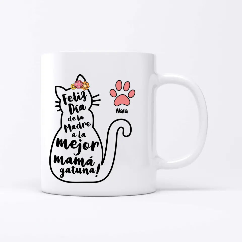 Mejor mamá gatuna - Taza personalizada