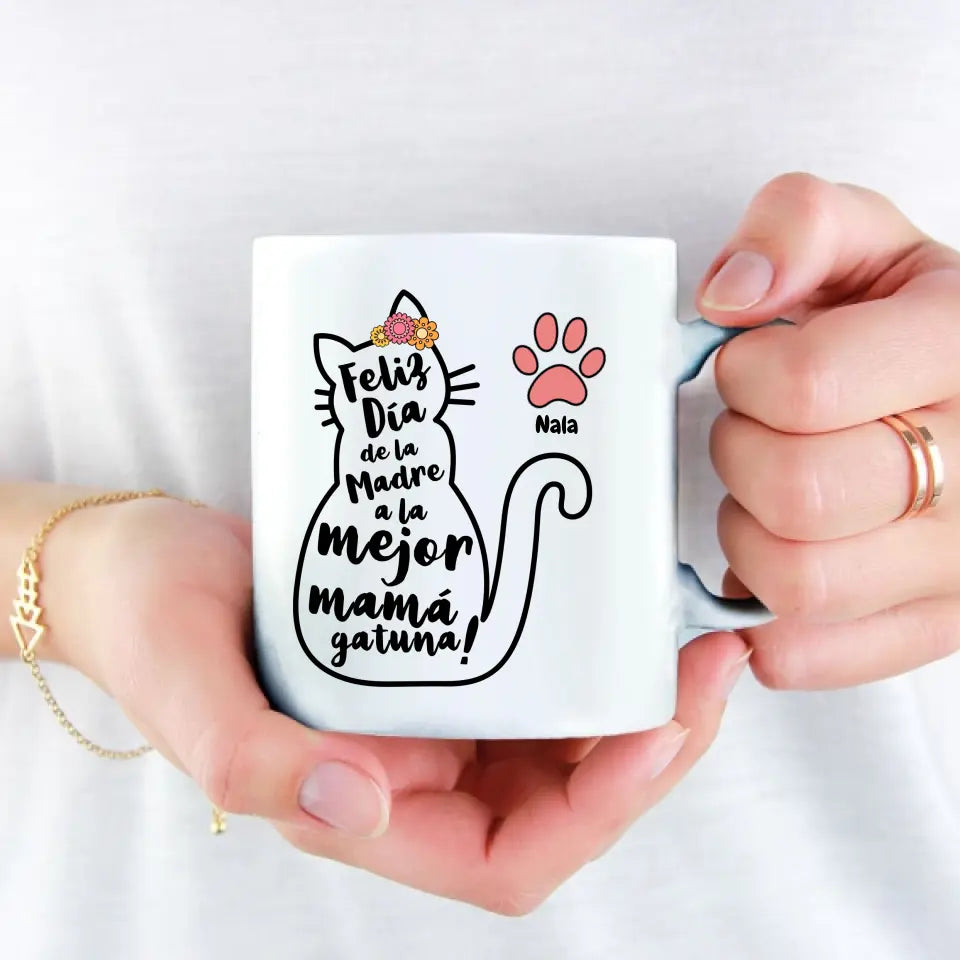 Mejor mamá gatuna - Taza personalizada