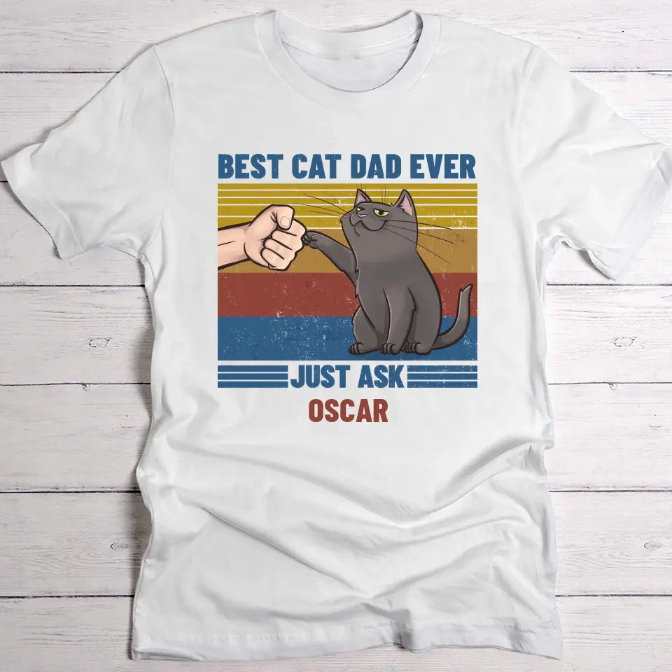 Pet Printed – Best cat dad ever Personalised t-shirt – Pet