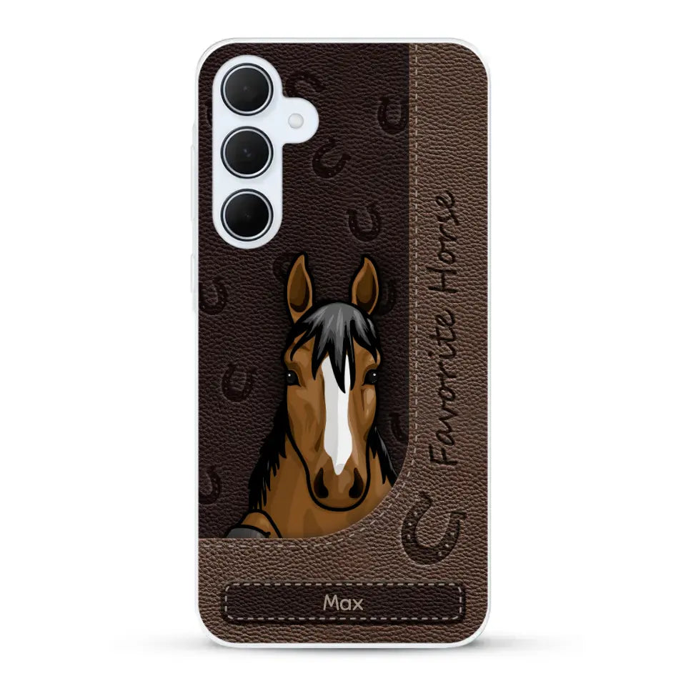 Peeking horses leather Look - Personalised Phone Case