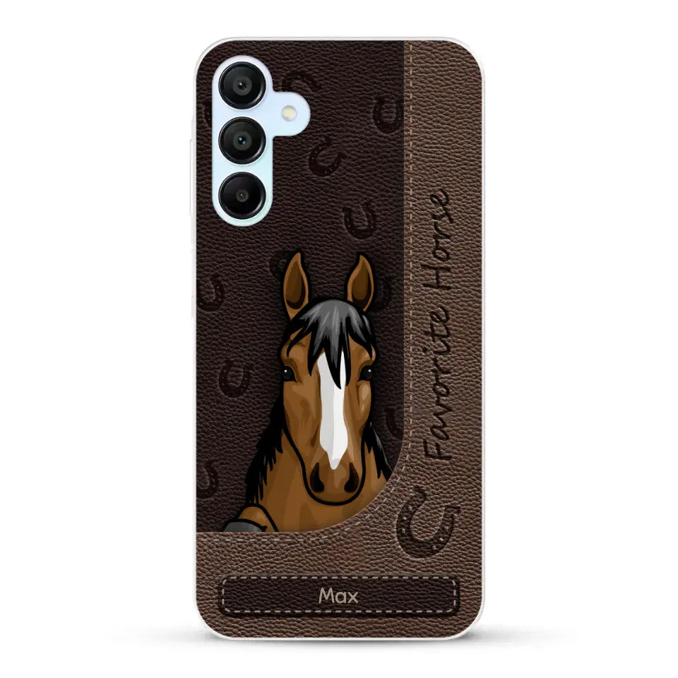 Peeking horses leather Look - Personalised Phone Case