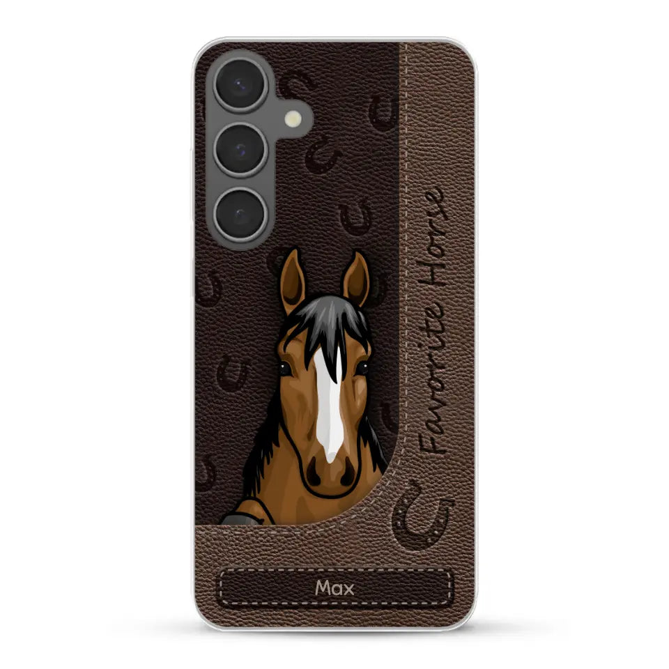 Peeking horses leather Look - Personalised Phone Case