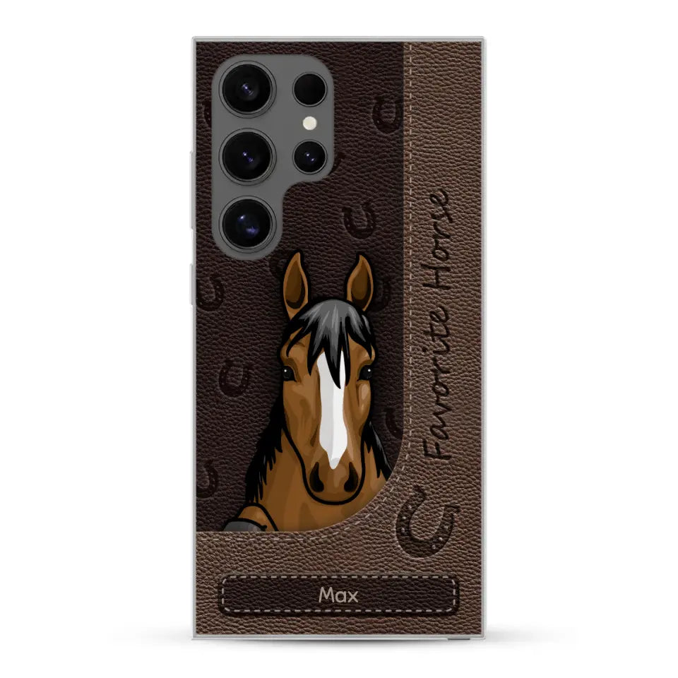 Peeking horses leather Look - Personalised Phone Case