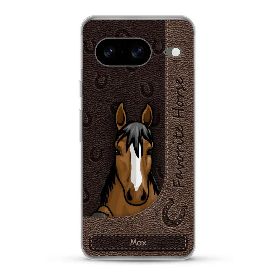 Peeking horses leather Look - Personalised Phone Case