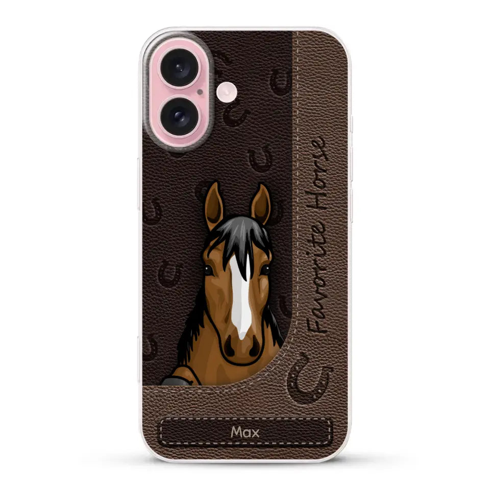 Peeking horses leather Look - Personalised Phone Case