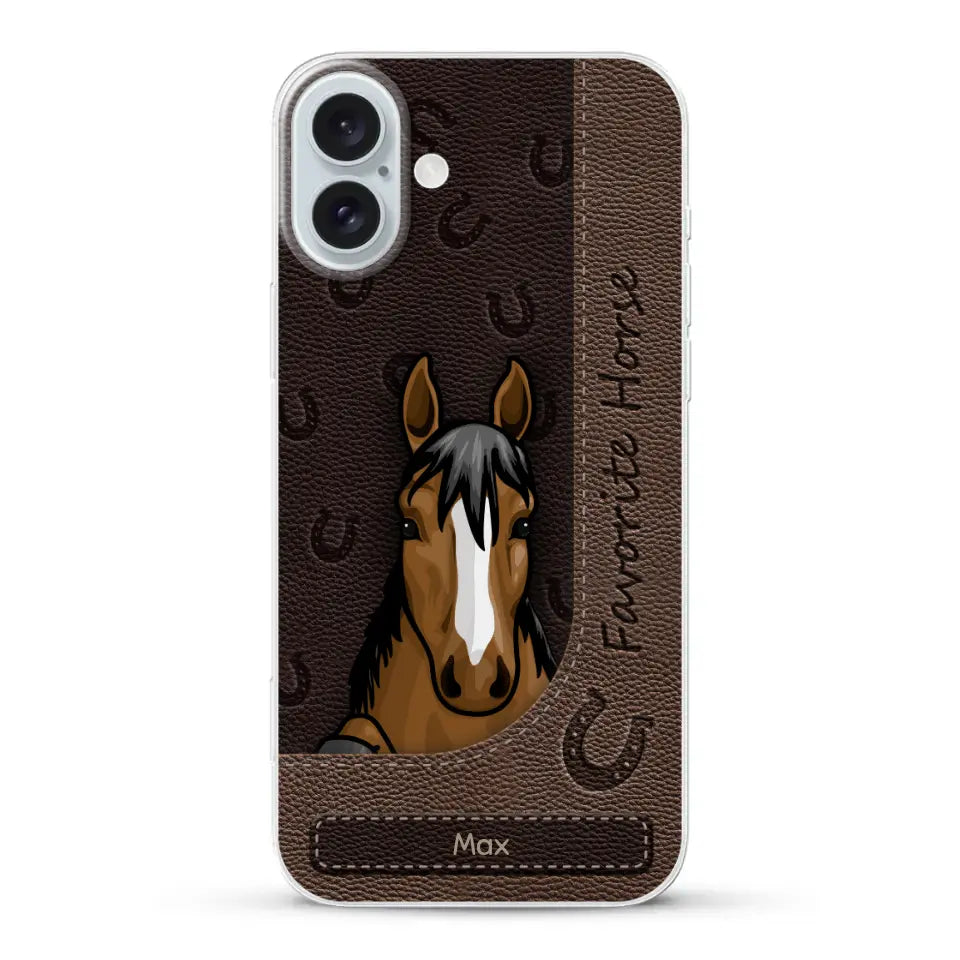 Peeking horses leather Look - Personalised Phone Case