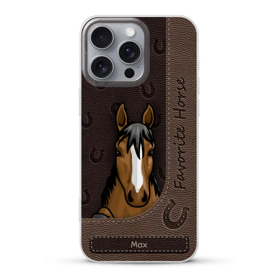 Peeking horses leather Look - Personalised Phone Case