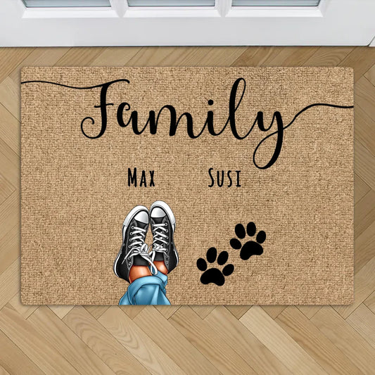 Shoes and paws - Personalised Doormat