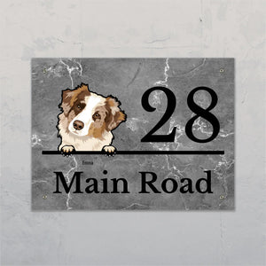 House number marble look - Personalised Door Sign - Featured Image