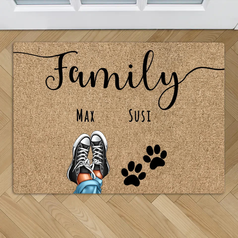 Shoes and paws - Personalised Doormat